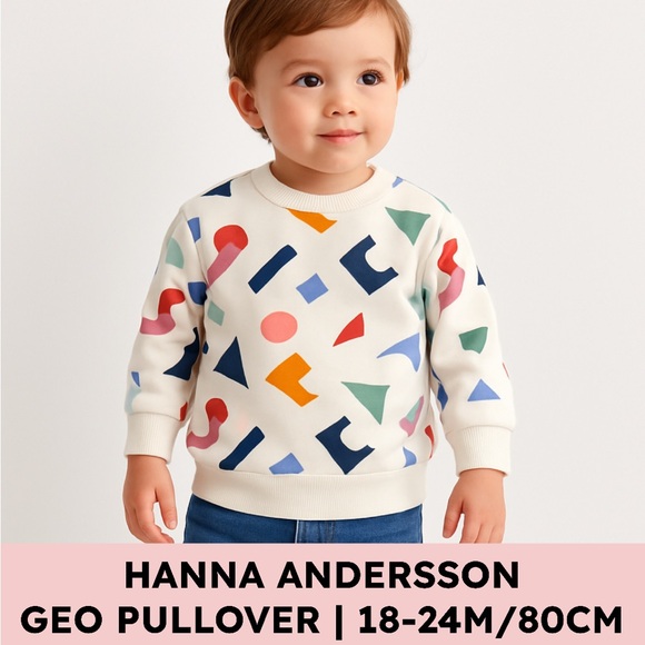 Hanna Andersson Other - Hanna Andersson Kids Sweatshirt Cotton Abstract Geometric Print Unisex 18-24m